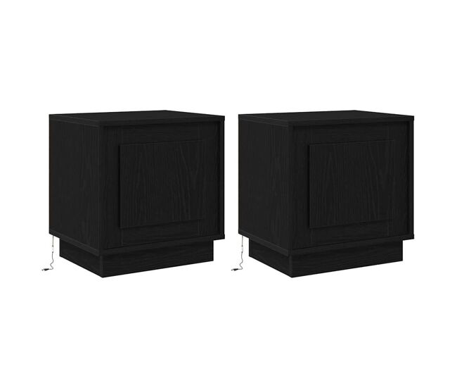 Lote de 2 mesa de cabeceira - mesinha de cabeceira preto 44 x 34.5 x 45 cm