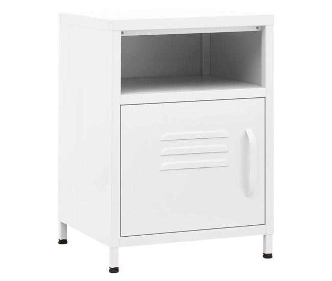 Mesa de cabeceira - mesinha de cabeceira 35x35x51 cm aço branco