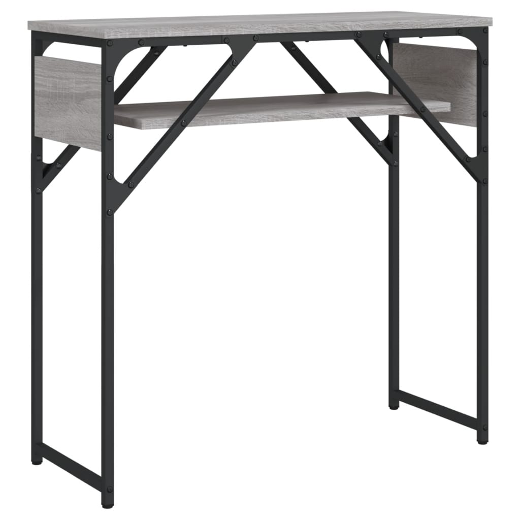 Mesa consola - mesa de entrada c/ prateleira derivados de madeira cinzento sonoma