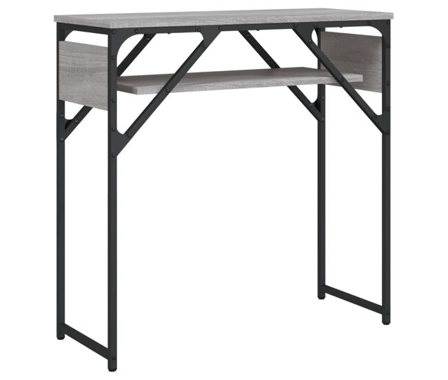 Mesa consola - mesa de entrada c/ prateleira derivados de madeira cinzento sonoma