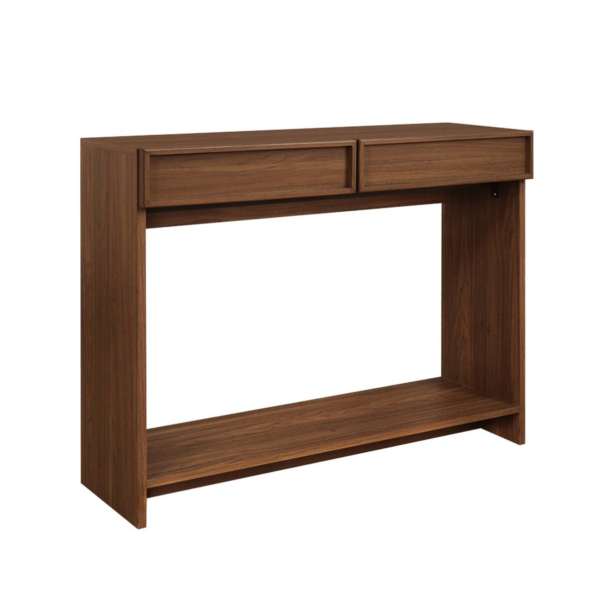 Console em efeito madeira 2 gavetas e prateleira, kuba, madeira de nogueira, 100x33x78 cm