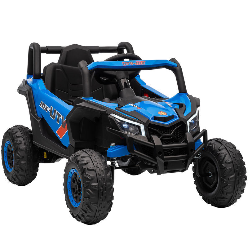 Aiyaplay carro électrique para enfants 12v utv com 2 motores controlo remoto 2,4g velocidade até 7 km/h sistema de suspensão faróis usb para enfants acima de 3 anos 96x61x56 cm bleu