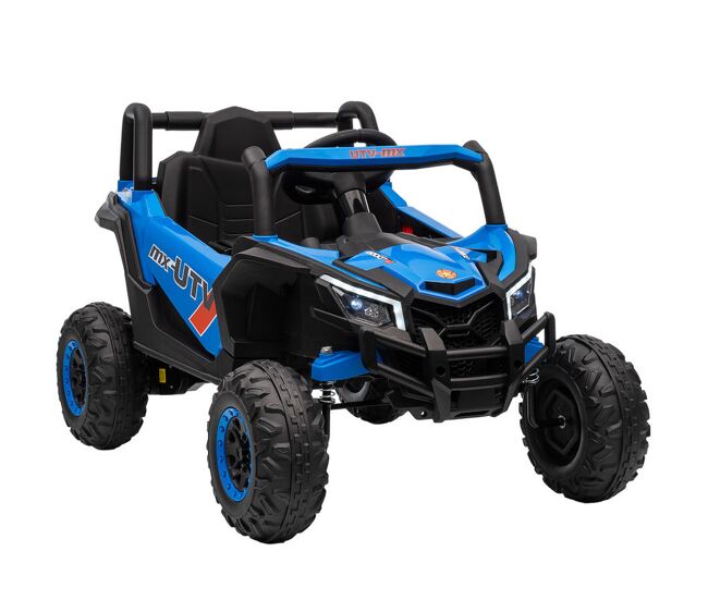 Aiyaplay carro électrique para enfants 12v utv com 2 motores controlo remoto 2,4g velocidade até 7 km/h sistema de suspensão faróis usb para enfants acima de 3 anos 96x61x56 cm bleu