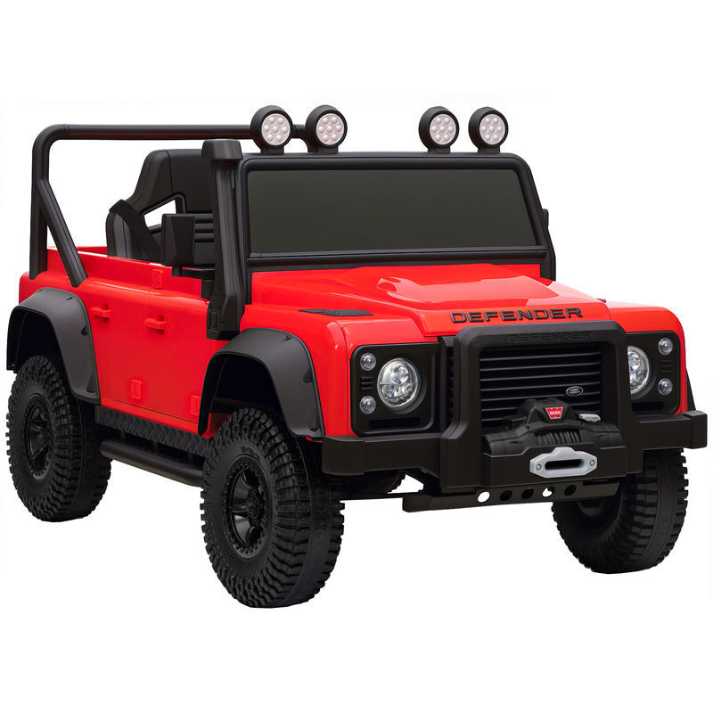 Aiyaplay carro électrique para enfants com licença land rover 12v carro a bateria infantil com controlo remoto sistema de suspensão usb mp3 velocidade ajustável faróis 115x61x61 cm rouge