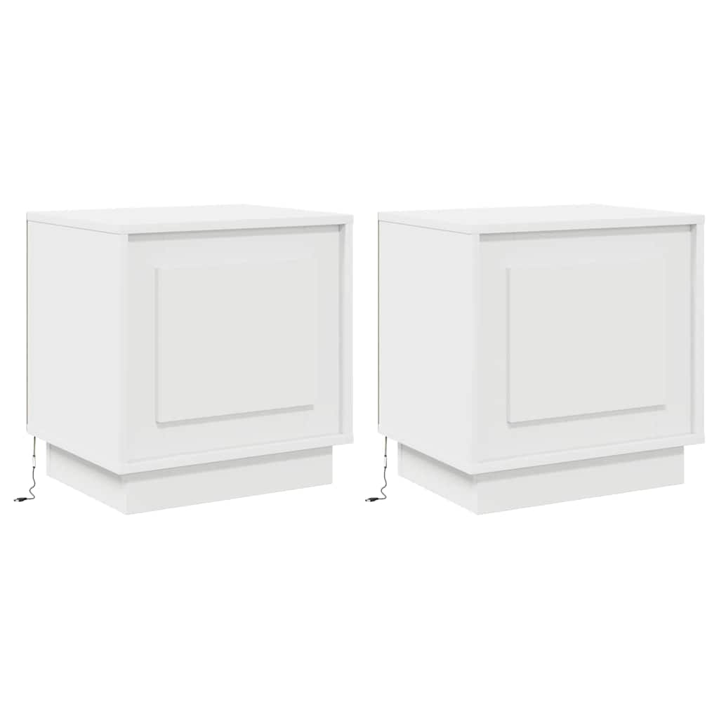 Lote de 2 mesa de cabeceira - mesinha de cabeceira branco 44 x 34.5 x 45 cm