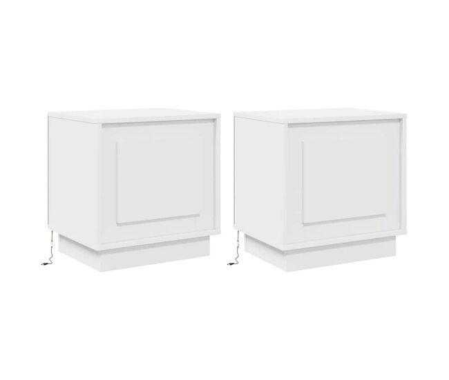 Lote de 2 mesa de cabeceira - mesinha de cabeceira branco 44 x 34.5 x 45 cm