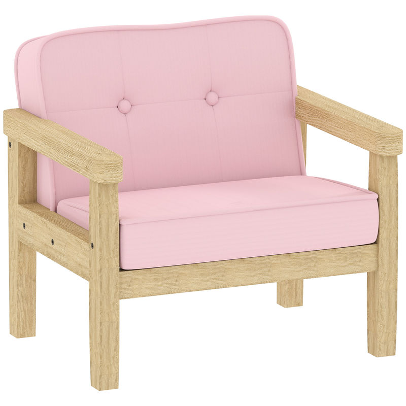 Aiyaplay poltrona infantil sofá para enfants acima de 3 anos com tecido suave de veludo cotelê estrutura de madeira assento e encosto acolchoados apoio de braços suporta 45 kg 46,5x44x45 cm rosa