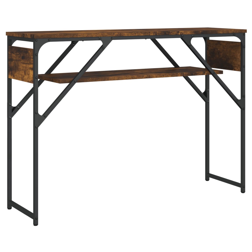 Mesa consola - mesa de entrada c/ prateleira derivados de madeira carvalho fumado