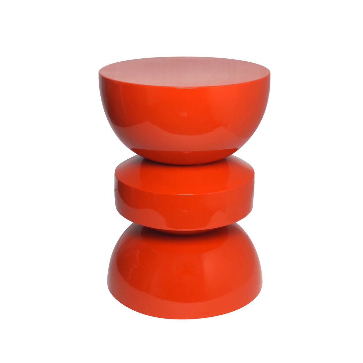 Mesa lateral de metal efeito brilhante, assa, orange, 108x16.5x78.5 cm