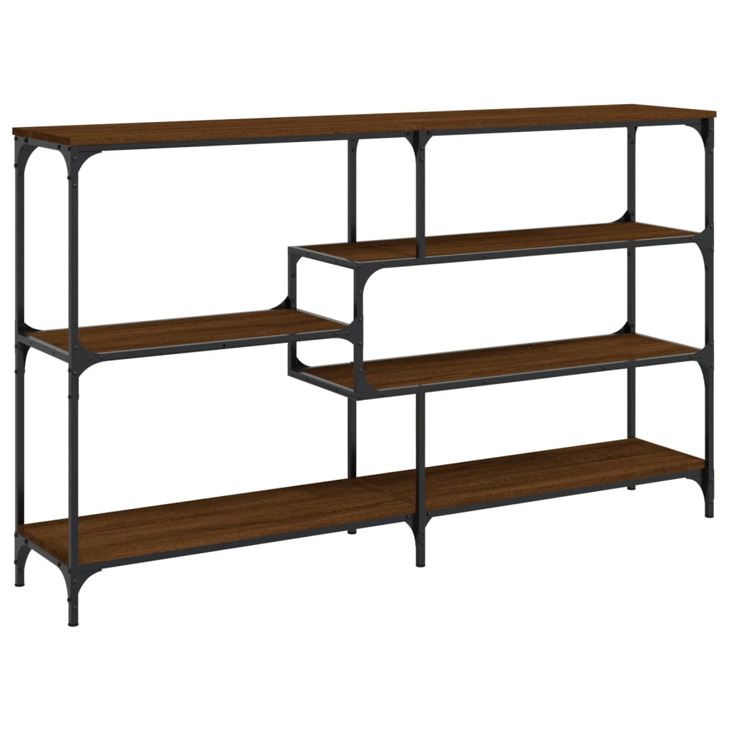 Mesa consola - mesa de entrada 160x32x95 cm derivados madeira carvalho castanho