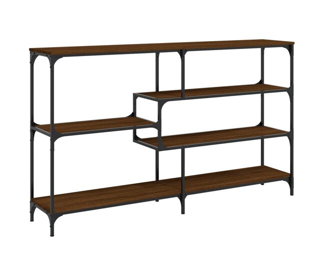 Mesa consola - mesa de entrada 160x32x95 cm derivados madeira carvalho castanho