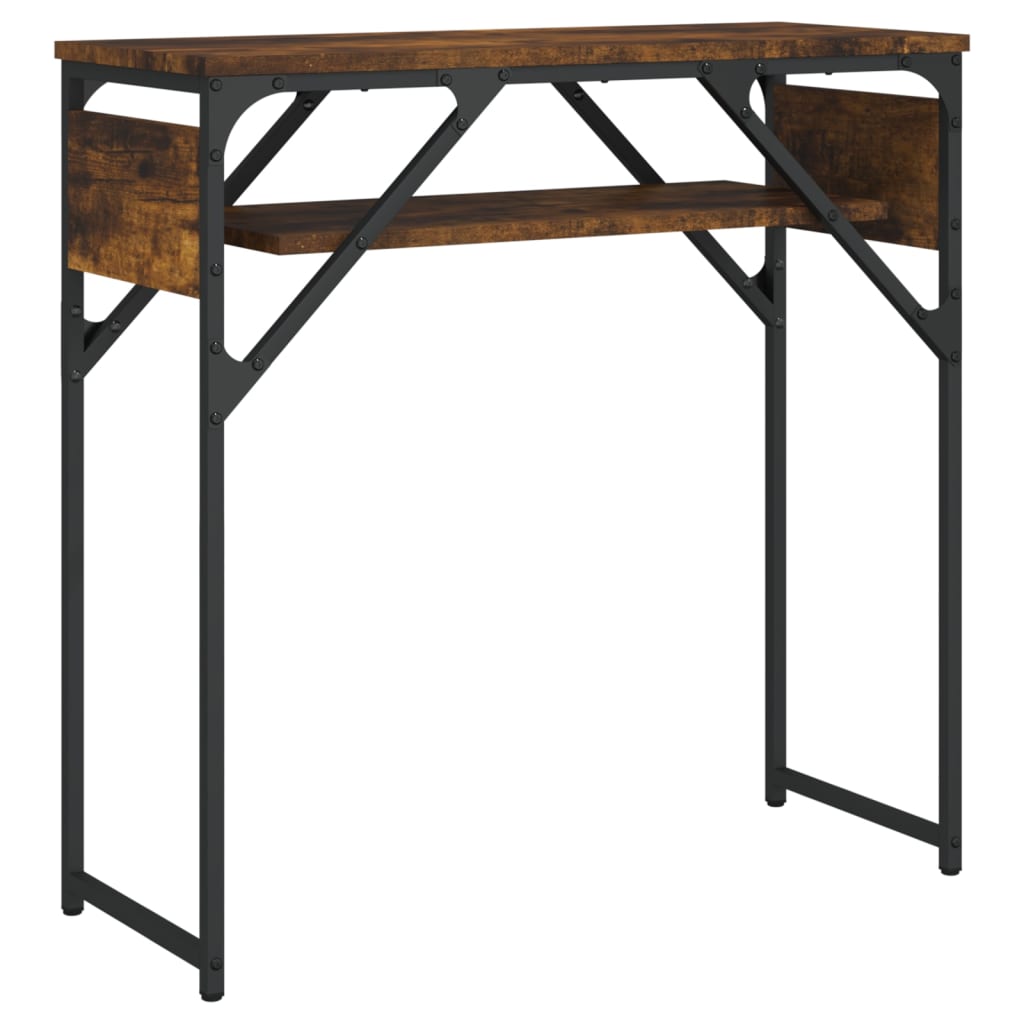 Mesa consola - mesa de entrada c/ prateleira derivados de madeira carvalho fumado