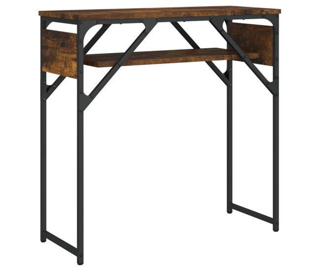 Mesa consola - mesa de entrada c/ prateleira derivados de madeira carvalho fumado