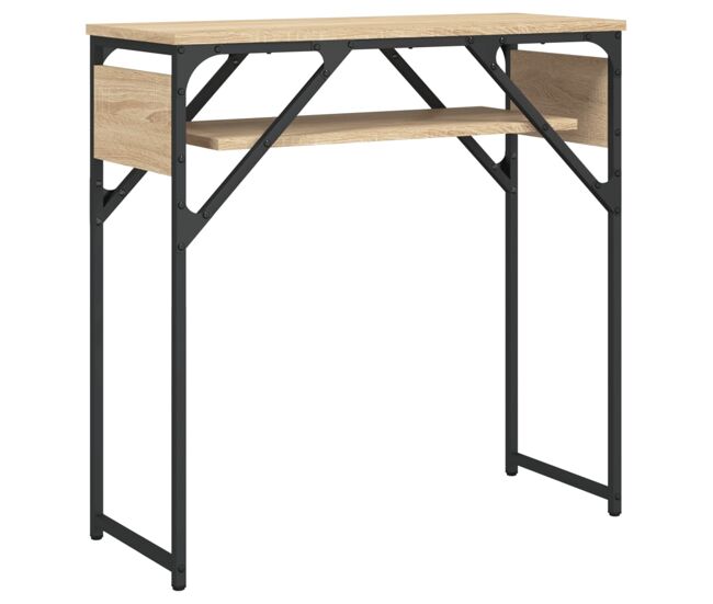 Mesa consola - mesa de entrada c/ prateleira derivados de madeira carvalho sonoma