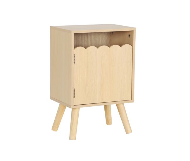 Mesa de cabeceira infantil decor madeira 1 porta, azur, natural, 34x23.5x52 cm