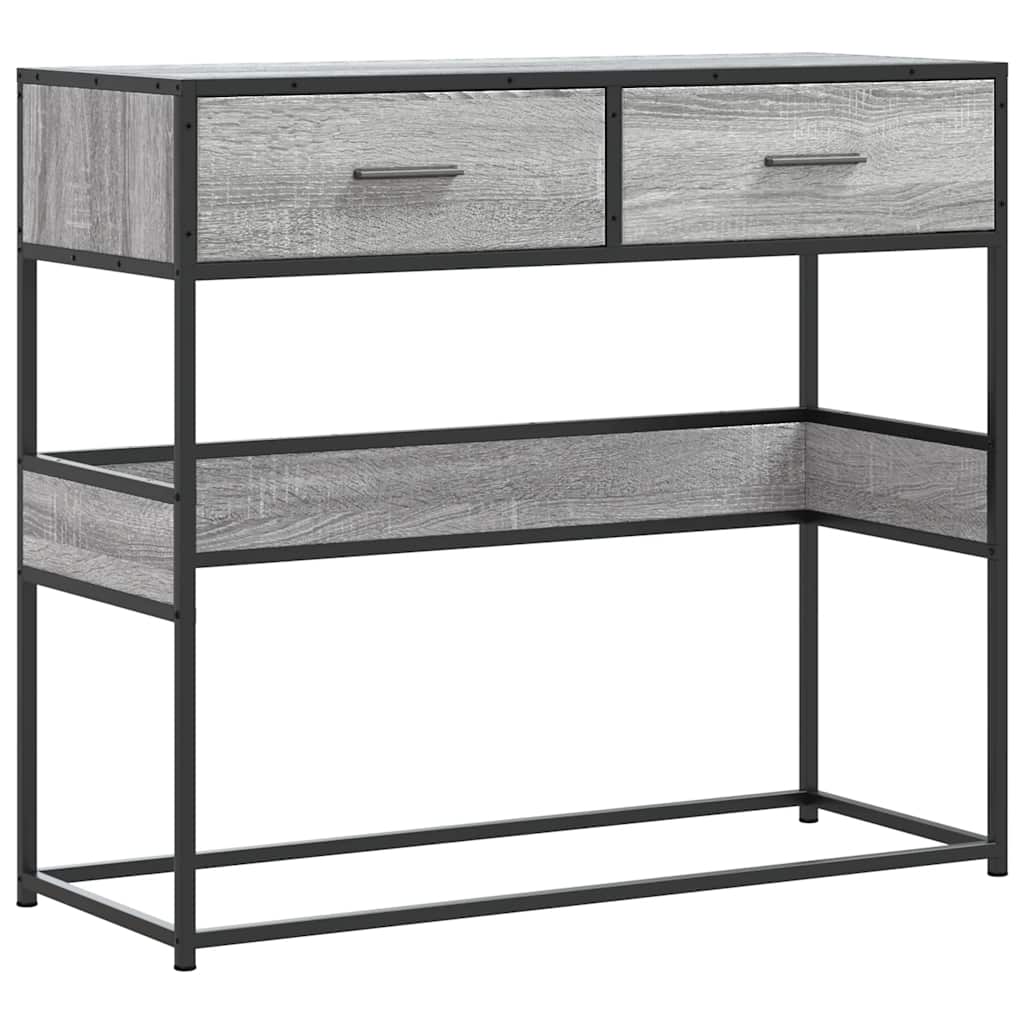 Mesa consola - mesa de entrada 90x35x80 cm derivados de madeira cinzento sonoma