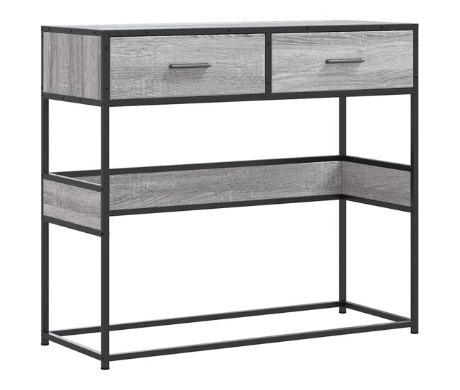 Mesa consola - mesa de entrada 90x35x80 cm derivados de madeira cinzento sonoma