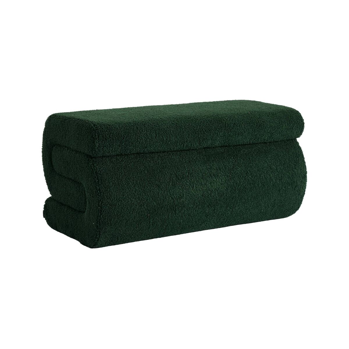 Banco design revestimento bouclé 1-2 lugares verde - 92x50x45 cm