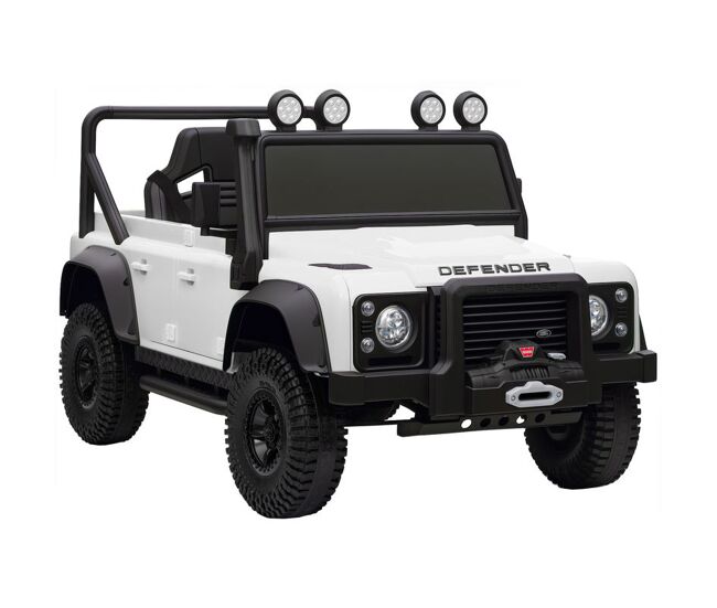 Aiyaplay carro électrique para enfants com licença land rover 12v carro a bateria infantil com controlo remoto sistema de suspensão usb mp3 velocidade ajustável faróis 115x61x61 cm blanc