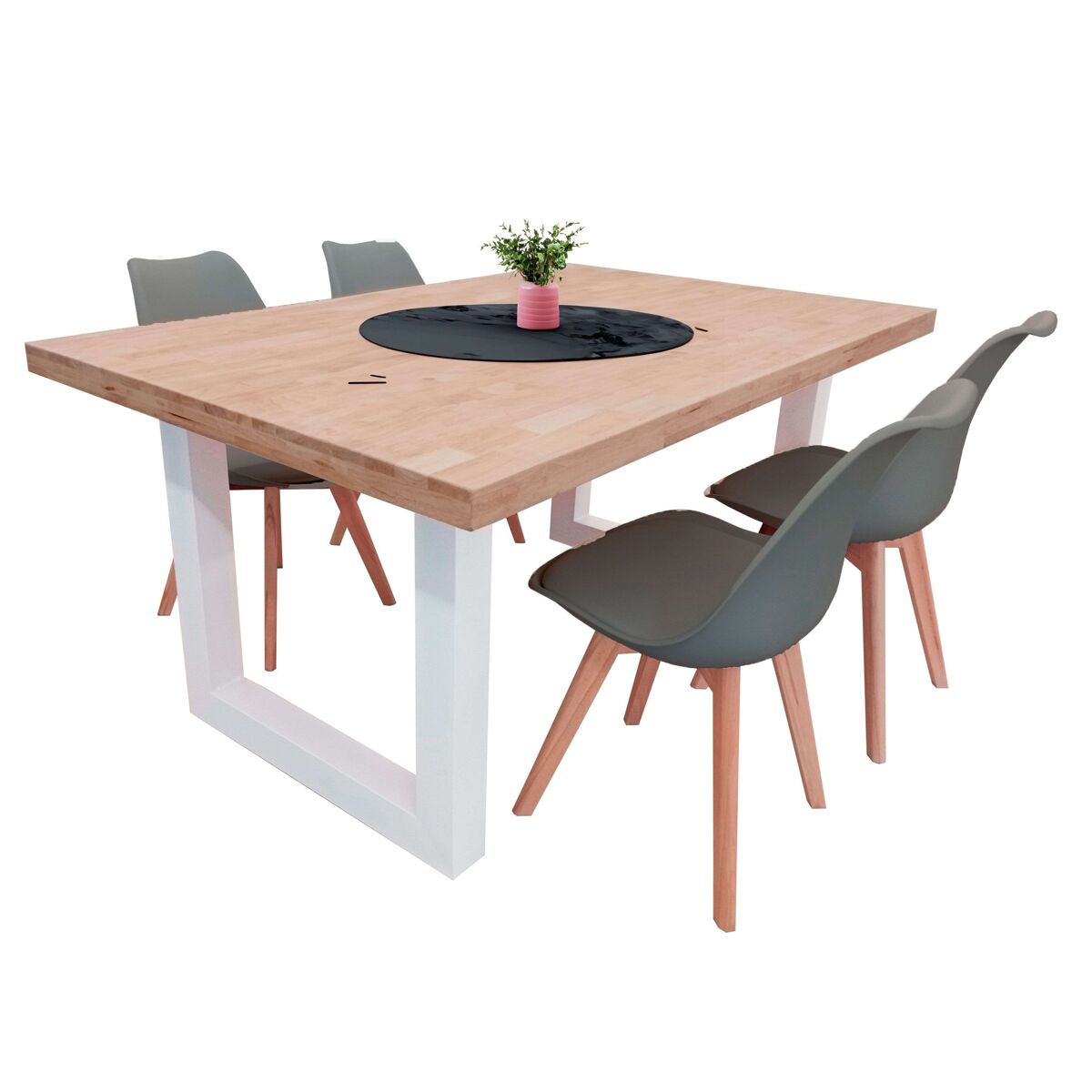 Conjunto de mesa fixa Bristo + 4 cadeiras 160x100