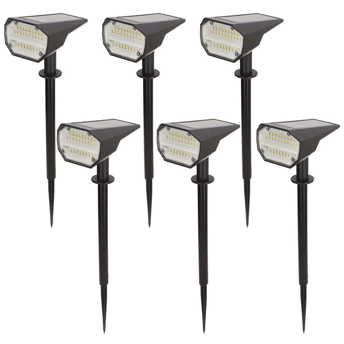Aktive conjunto de 6 balizas solares led de luz quente com 2 intensidades de 5 a 10 lúmens