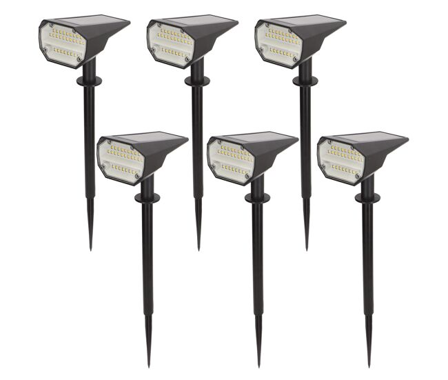 Aktive conjunto de 6 balizas solares led de luz quente com 2 intensidades de 5 a 10 lúmens