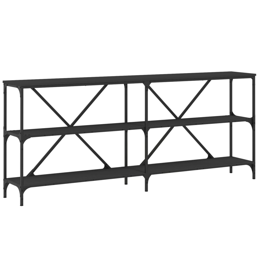 Mesa consola - mesa de entrada 180x30x75 cm derivados de madeira e ferro preto