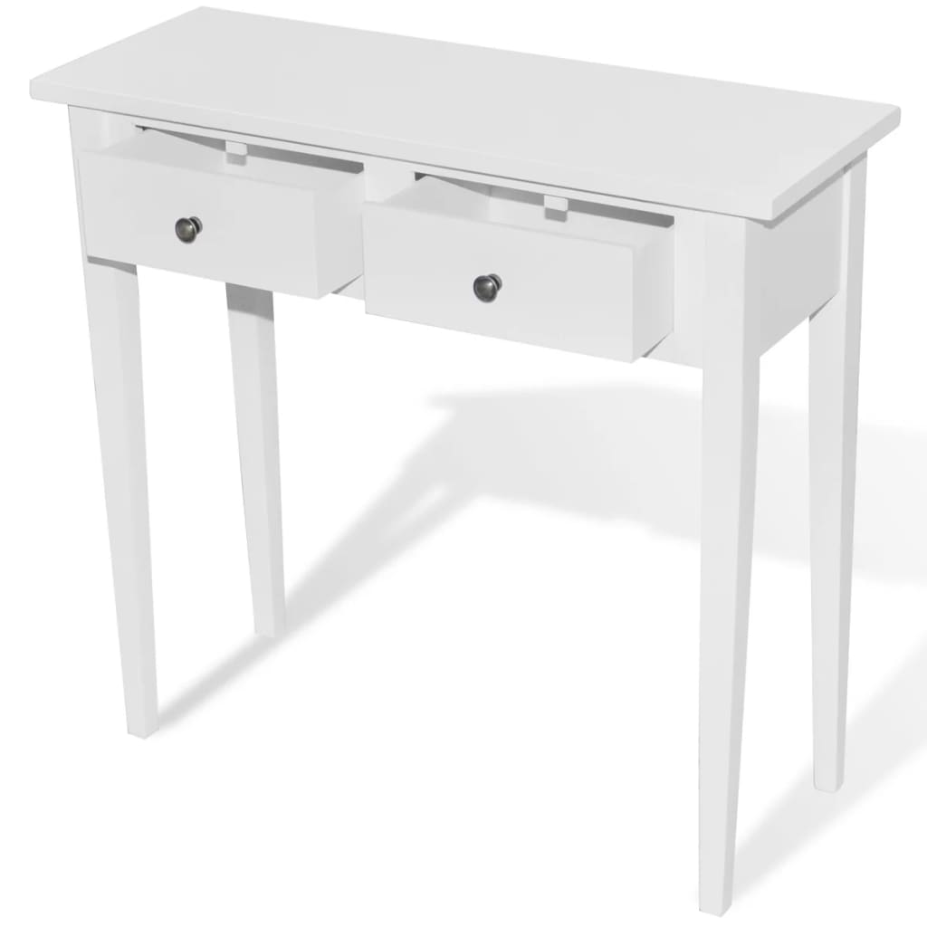 Toucador/mesa consola - mesa de entrada com duas gavetas branco