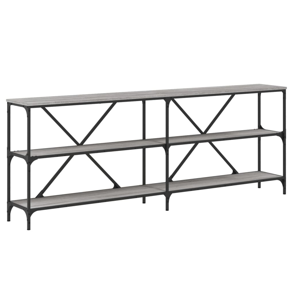 Mesa consola - mesa de entrada 200x30x75 cm derivados madeira/ferro cinza sonoma