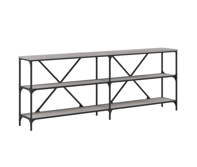 Mesa consola - mesa de entrada 200x30x75 cm derivados madeira/ferro cinza sonoma