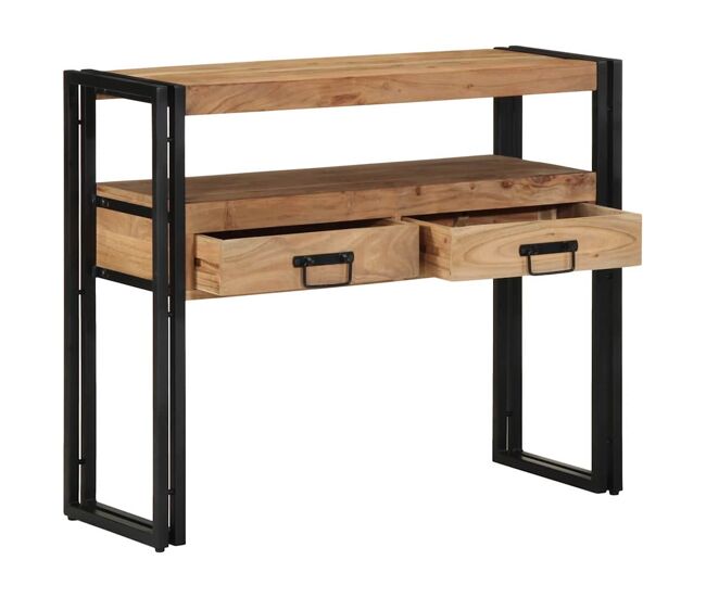 Mesa consola - mesa de entrada castanho 90 x 33 x 75 cm madeira de acácia maciça