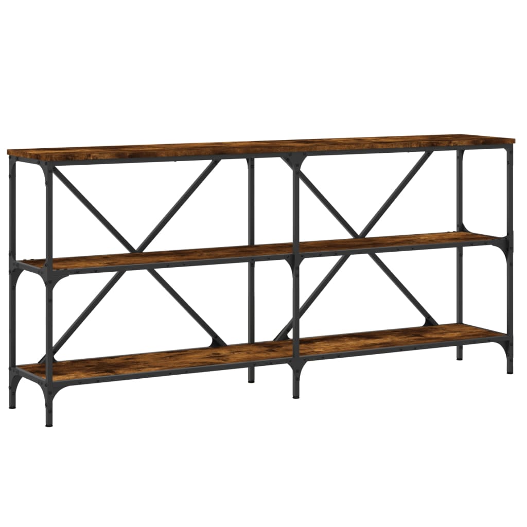 Mesa consola - mesa de entrada 160x30x75 cm deriv. madeira/ferro carvalho fumado