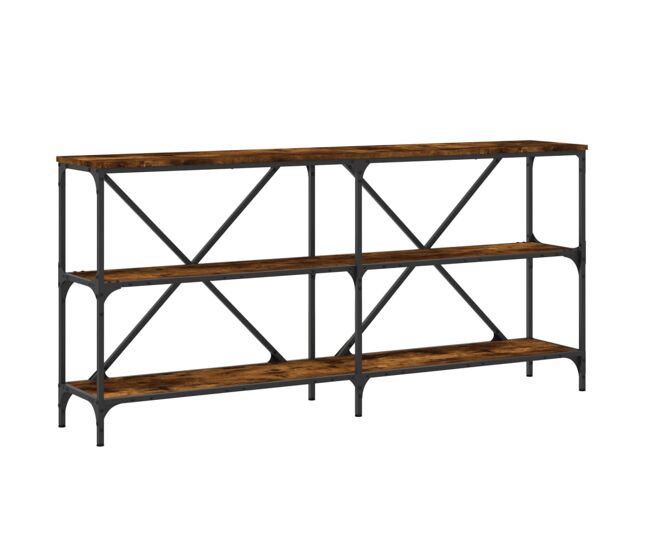 Mesa consola - mesa de entrada 160x30x75 cm deriv. madeira/ferro carvalho fumado