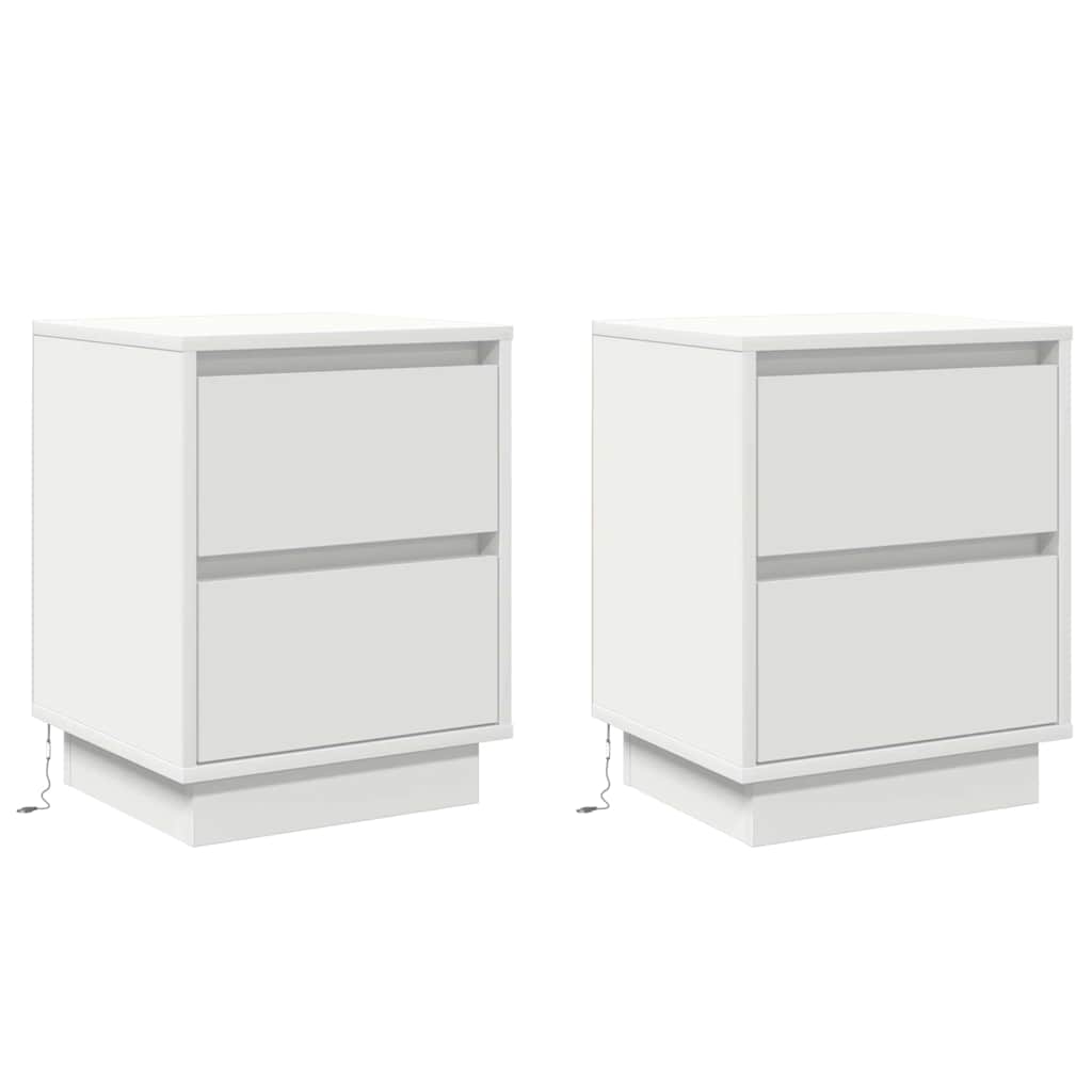 Lote de 2 mesa de cabeceira - mesinha de cabeceira com gaveta branco 39 x 34,5 x 50 cm