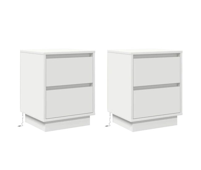Lote de 2 mesa de cabeceira - mesinha de cabeceira com gaveta branco 39 x 34,5 x 50 cm