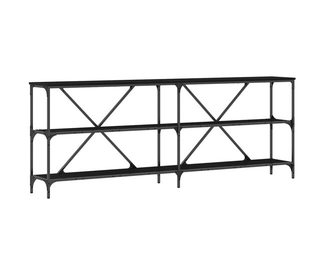 Mesa consola - mesa de entrada com prateleira outros carvalho preto 180 x 30 x 75 cm