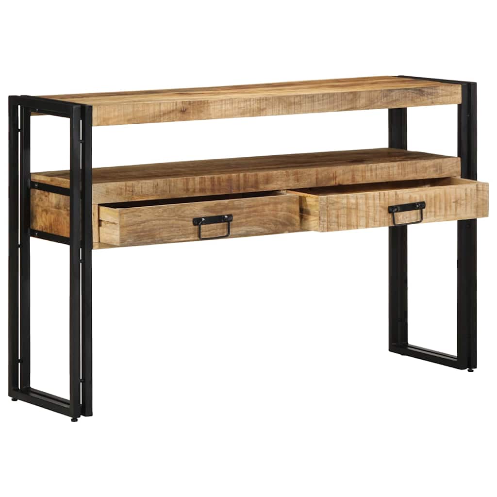 Mesa consola - mesa de entrada castanho 120 x 33 x 75 cm madeira de mangueira maciça