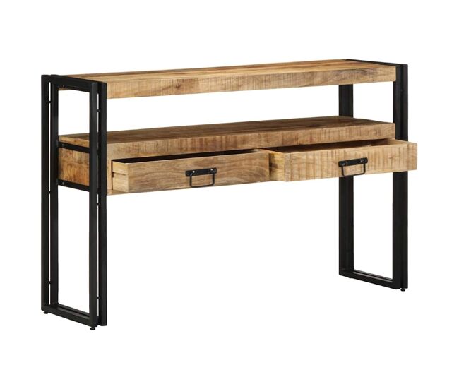 Mesa consola - mesa de entrada castanho 120 x 33 x 75 cm madeira de mangueira maciça