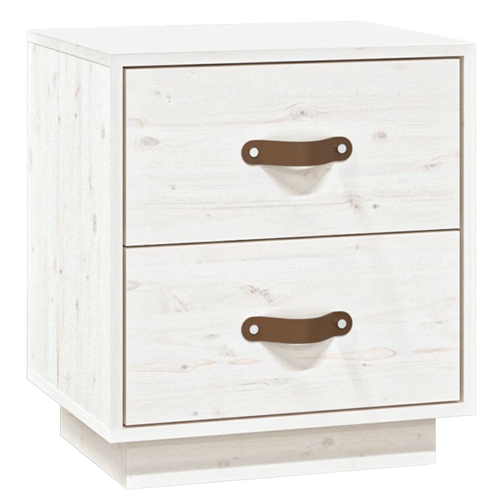 Mesa de cabeceira - mesinha de cabeceira 40x34x45 cm madeira de pinho maciça branco