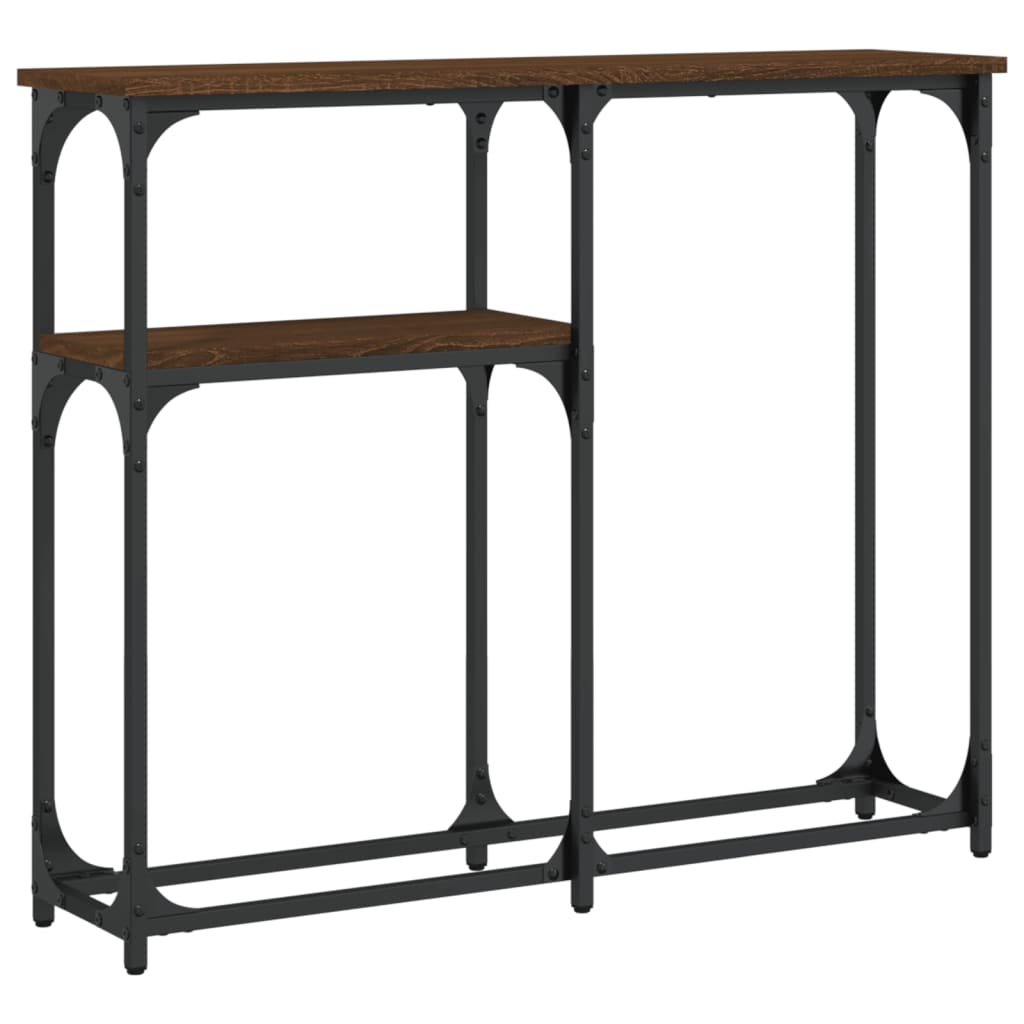 Mesa consola - mesa de entrada 90x22,5x75 cm derivados madeira carvalho castanho