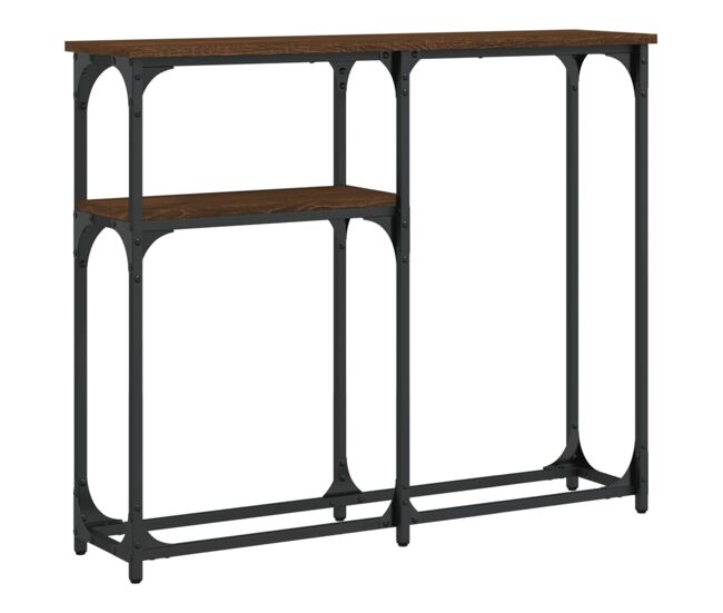 Mesa consola - mesa de entrada 90x22,5x75 cm derivados madeira carvalho castanho