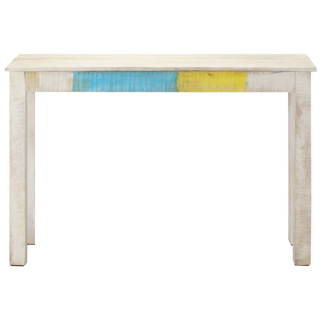 Mesa consola - mesa de entrada 115x35x77 cm madeira de mangueira áspera branco