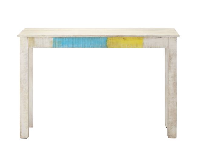Mesa consola - mesa de entrada 115x35x77 cm madeira de mangueira áspera branco