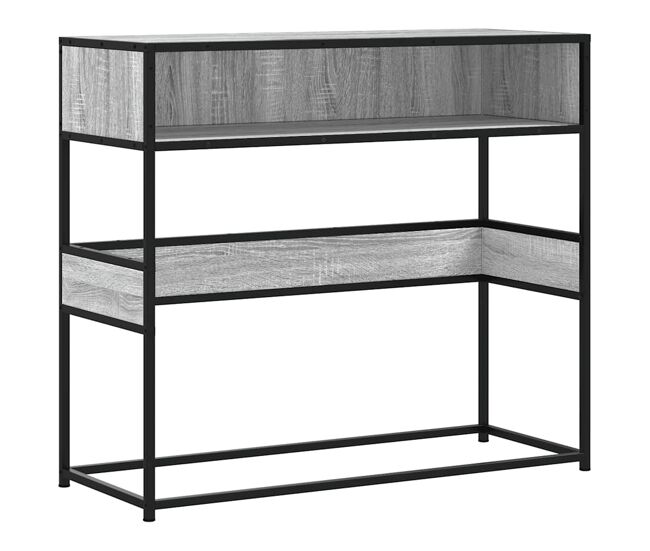 Mesa consola - mesa de entrada 90x35x80 cm derivados de madeira cinzento sonoma