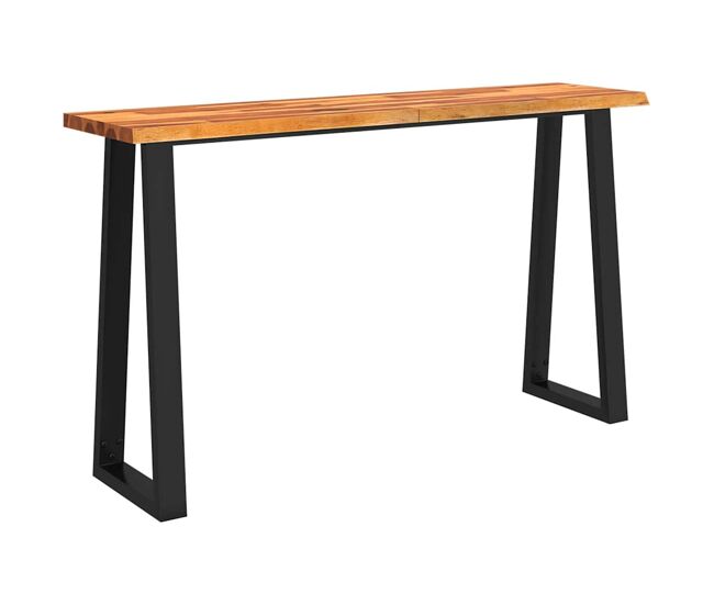 Mesa consola - mesa de entrada c/ bordas vivas 140x40x80 cm acácia maciça