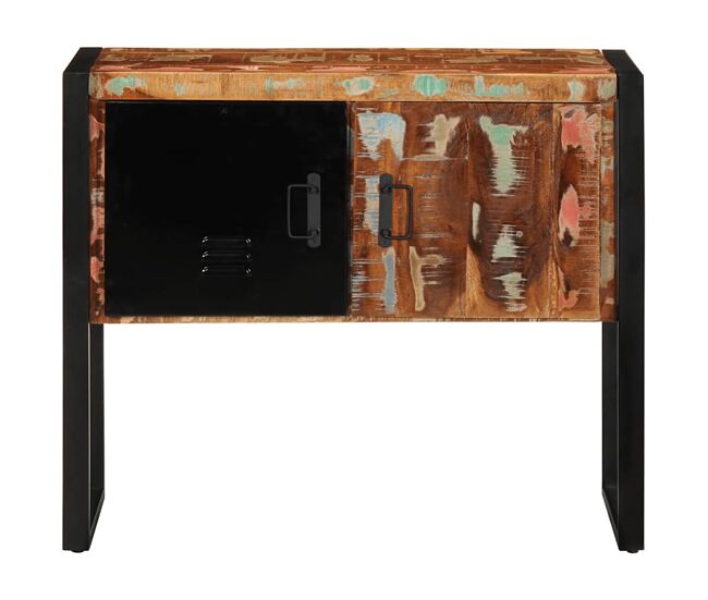 Mesa consola - mesa de entrada multicor 90x35x75 cm madeira maciça recuperada