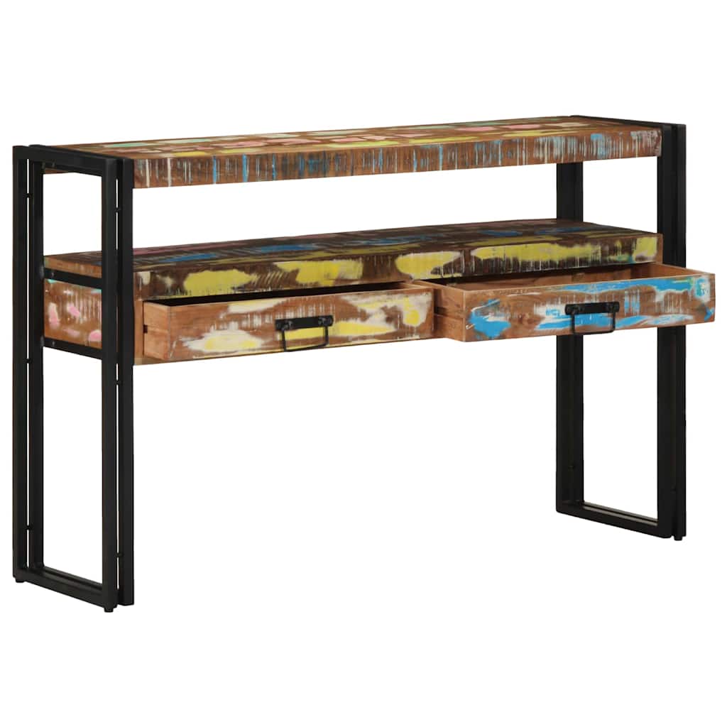 Mesa consola - mesa de entrada multicolor 120 x 33 x 75 cm madeira recuperada maciça