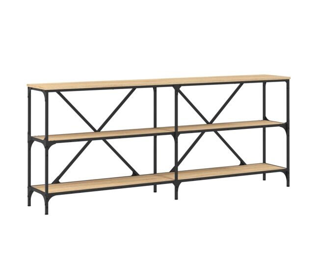 Mesa consola - mesa de entrada 180x30x75 cm deriv. madeira/ferro carvalho sonoma