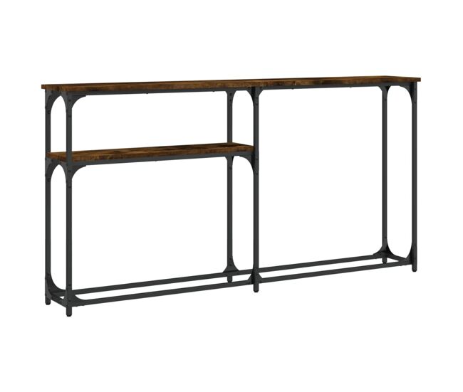 Mesa consola - mesa de entrada 145x22,5x75cm derivados de madeira carvalho fumado