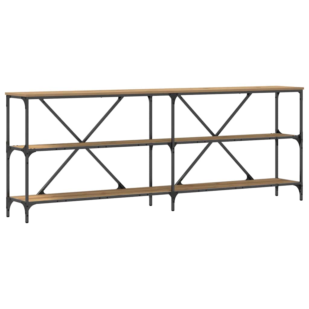 Mesa consola - mesa de entrada com prateleira carvalho artisiano 180 x 30 x 75 cm